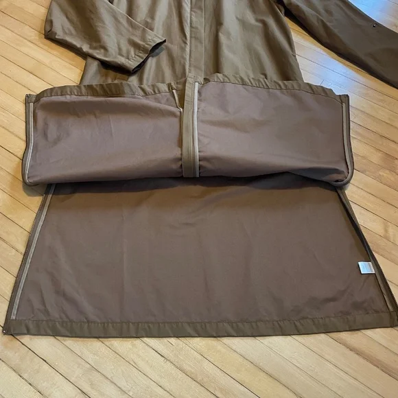 GARNET HILL Longline Modern Trench Coat Jacket  2 Way Zip Water Resistant Hood - Picture 4 of 16